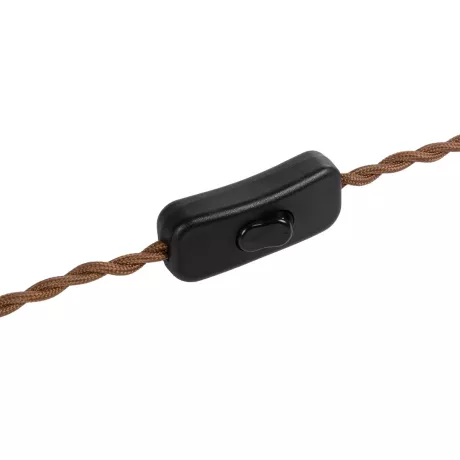 GLOBOSTAR® WHIP  Μοντέρνο DIY Πλεκτό Καλώδιο με Διακόπτη On/Off AC 220-240V IP20 - Καφέ & Μαύρο - Μ140 x Π2.7 x Υ1.9cm