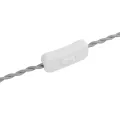 GLOBOSTAR® WHIP  Μοντέρνο DIY Πλεκτό Καλώδιο με Διακόπτη On/Off AC 220-240V IP20 - Γκρι & Λευκό - Μ150 x Π2.7 x Υ1.9cm