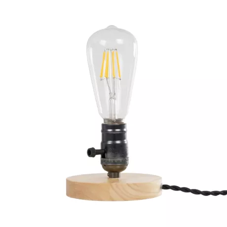 GLOBOSTAR® NOX  Μοντέρνο Επιτραπέζιο Φωτιστικό Πορτατίφ με Ντουί 1 x E27 AC 220-240V IP20 - Μπεζ & Μαύρο - Μ12 x Π12 x Υ9cm