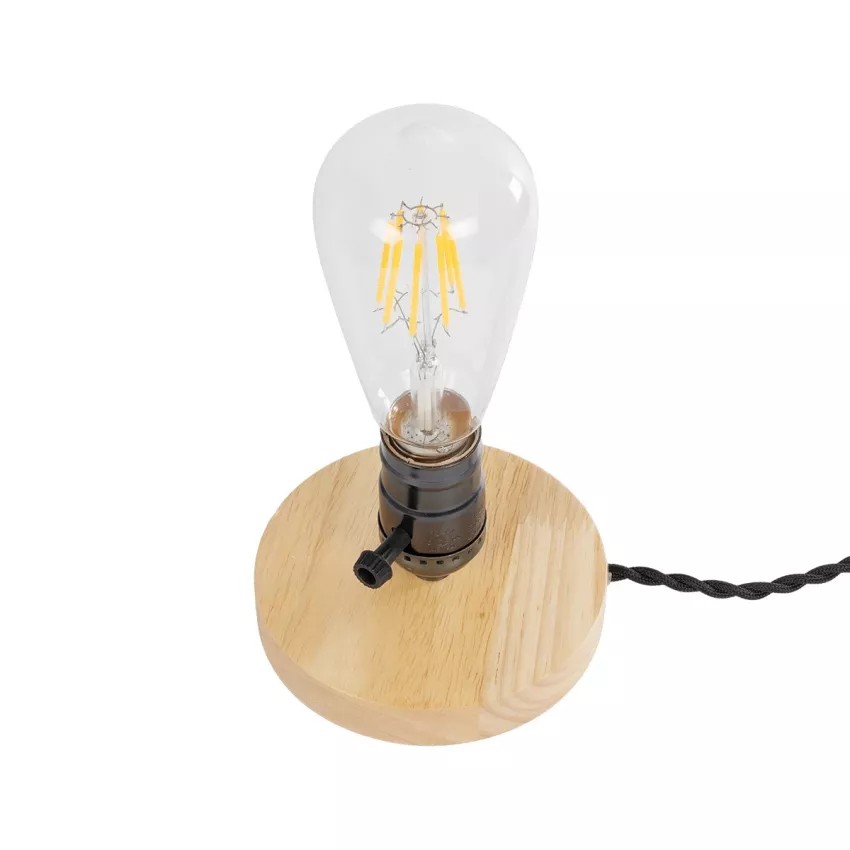 GLOBOSTAR® NOX  Μοντέρνο Επιτραπέζιο Φωτιστικό Πορτατίφ με Ντουί 1 x E27 AC 220-240V IP20 - Μπεζ & Μαύρο - Μ12 x Π12 x Υ9cm