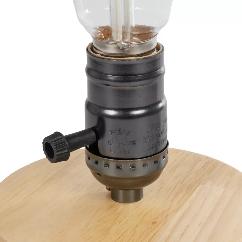 GLOBOSTAR® NOX  Μοντέρνο Επιτραπέζιο Φωτιστικό Πορτατίφ με Ντουί 1 x E27 AC 220-240V IP20 - Μπεζ & Μαύρο - Μ12 x Π12 x Υ9cm