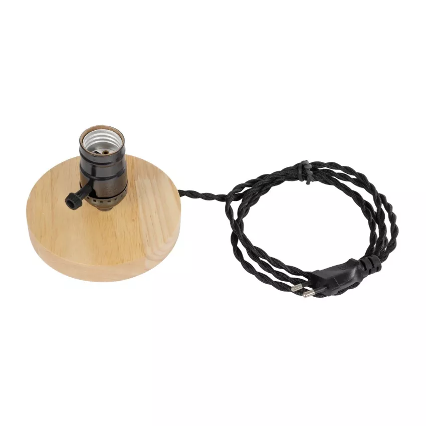 GLOBOSTAR® NOX  Μοντέρνο Επιτραπέζιο Φωτιστικό Πορτατίφ με Ντουί 1 x E27 AC 220-240V IP20 - Μπεζ & Μαύρο - Μ12 x Π12 x Υ9cm