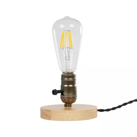 GLOBOSTAR® NOX  Μοντέρνο Επιτραπέζιο Φωτιστικό Πορτατίφ με Ντουί 1 x E27 AC 220-240V IP20 - Μπεζ & Μπρούτζινο - Μ12 x Π12 x Υ9cm