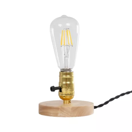 GLOBOSTAR® NOX  Μοντέρνο Επιτραπέζιο Φωτιστικό Πορτατίφ με Ντουί 1 x E27 AC 220-240V IP20 - Μπεζ & Χρυσό - Μ12 x Π12 x Υ9cm