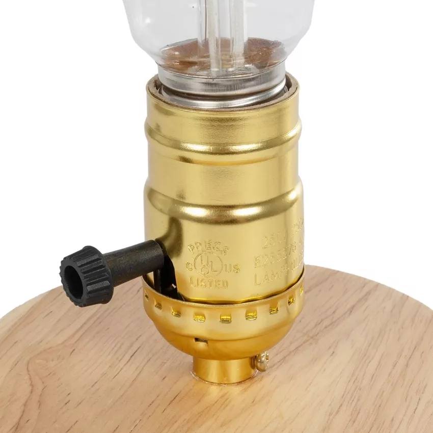 GLOBOSTAR® NOX  Μοντέρνο Επιτραπέζιο Φωτιστικό Πορτατίφ με Ντουί 1 x E27 AC 220-240V IP20 - Μπεζ & Χρυσό - Μ12 x Π12 x Υ9cm