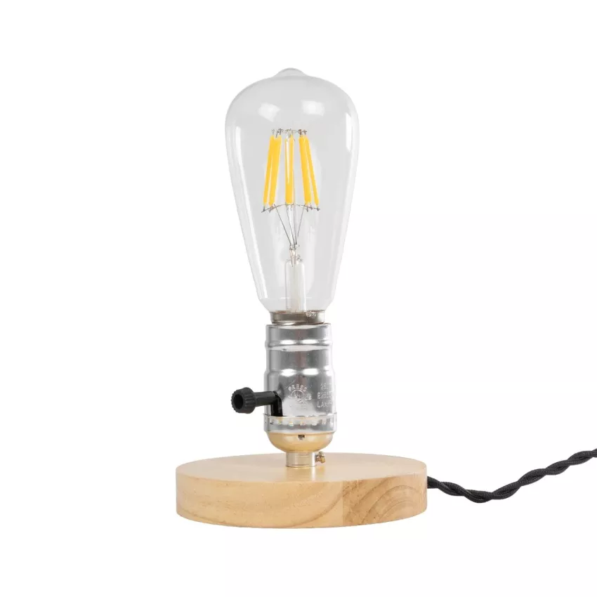 GLOBOSTAR® NOX  Μοντέρνο Επιτραπέζιο Φωτιστικό Πορτατίφ με Ντουί 1 x E27 AC 220-240V IP20 - Μπεζ & Ασημί - Μ12 x Π12 x Υ9cm