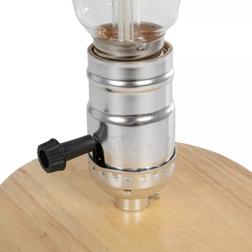 GLOBOSTAR® NOX  Μοντέρνο Επιτραπέζιο Φωτιστικό Πορτατίφ με Ντουί 1 x E27 AC 220-240V IP20 - Μπεζ & Ασημί - Μ12 x Π12 x Υ9cm