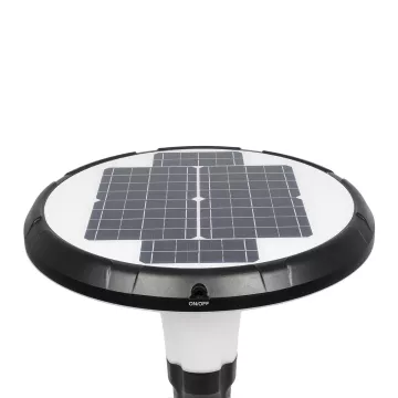 Globostar® SQUARE  Φωτιστικό Κεφαλής Post Top Πλατείας/Πάρκου/Κήπου LED 25W 1000lm με Ανιχνευτή Κίνησης και Αισθητήρα Νυχτός IP65 Ψυχρό Λευκό 6000K