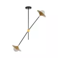 GLOBOSTAR® JOLIET  Μοντέρνο Φωτιστικό Οροφής με Ντουί 2 x G9 AC 220-240V IP20 - Μαύρο & Χρυσό - Μ93 x Π20 x Υ106cm