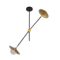 GLOBOSTAR® JOLIET  Μοντέρνο Φωτιστικό Οροφής με Ντουί 2 x G9 AC 220-240V IP20 - Μαύρο & Χρυσό - Μ93 x Π20 x Υ106cm