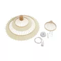 GLOBOSTAR® VENTALIA  Boho Κρεμαστό Φωτιστικό Οροφής με Ντουί 1 x E27 AC 220-240V IP20 - Μπεζ - Μ60 x Π60 x Υ30cm