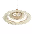 GLOBOSTAR® VENTALIA  Boho Κρεμαστό Φωτιστικό Οροφής με Ντουί 1 x E27 AC 220-240V IP20 - Μπεζ - Μ60 x Π60 x Υ30cm