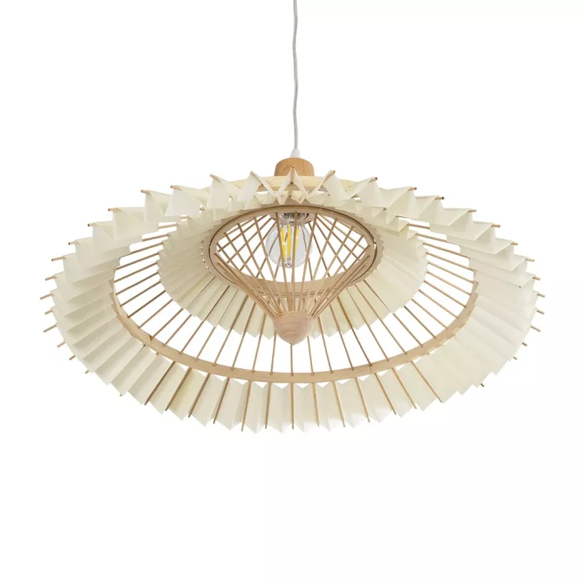 GLOBOSTAR® VENTALIA  Boho Κρεμαστό Φωτιστικό Οροφής με Ντουί 1 x E27 AC 220-240V IP20 - Μπεζ - Μ60 x Π60 x Υ30cm