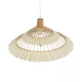 GLOBOSTAR® VENTALIA  Boho Κρεμαστό Φωτιστικό Οροφής με Ντουί 1 x E27 AC 220-240V IP20 - Μπεζ - Μ60 x Π60 x Υ30cm