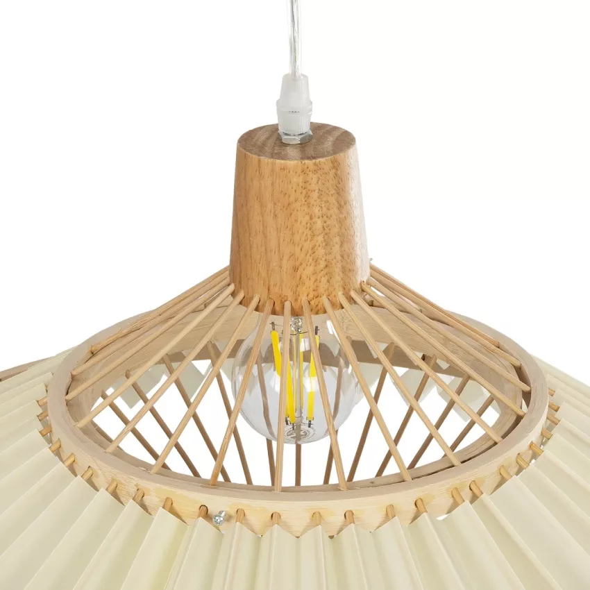 GLOBOSTAR® VENTALIA  Boho Κρεμαστό Φωτιστικό Οροφής με Ντουί 1 x E27 AC 220-240V IP20 - Μπεζ - Μ60 x Π60 x Υ30cm