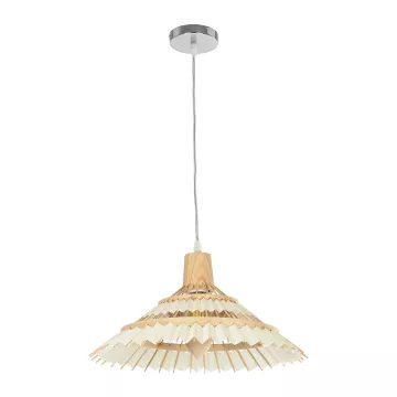 GLOBOSTAR® VENTALIA  Boho Κρεμαστό Φωτιστικό Οροφής με Ντουί 1 x E27 AC 220-240V IP20 - Μπεζ - Μ40 x Π40 x Y23cm