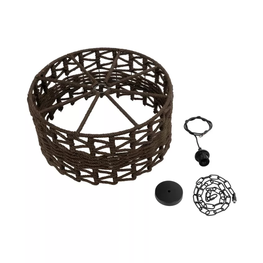 GLOBOSTAR® VERA  Boho Κρεμαστό Φωτιστικό Οροφής με Ντουί 1 x E27 AC 220-240V IP20 - Καφέ - Μ50 x Π50 x Υ25cm