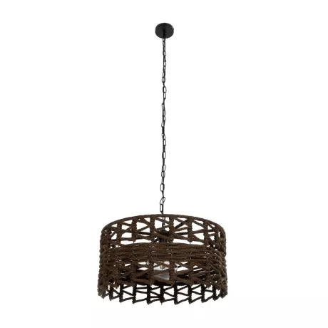 GLOBOSTAR® VERA  Boho Κρεμαστό Φωτιστικό Οροφής με Ντουί 1 x E27 AC 220-240V IP20 - Καφέ - Μ50 x Π50 x Υ25cm