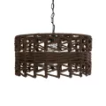 GLOBOSTAR® VERA  Boho Κρεμαστό Φωτιστικό Οροφής με Ντουί 1 x E27 AC 220-240V IP20 - Καφέ - Μ50 x Π50 x Υ25cm
