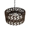 GLOBOSTAR® VERA  Boho Κρεμαστό Φωτιστικό Οροφής με Ντουί 1 x E27 AC 220-240V IP20 - Καφέ - Μ50 x Π50 x Υ25cm