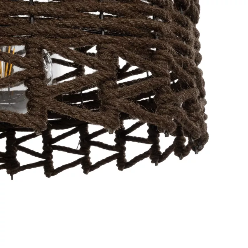 GLOBOSTAR® VERA  Boho Κρεμαστό Φωτιστικό Οροφής με Ντουί 1 x E27 AC 220-240V IP20 - Καφέ - Μ50 x Π50 x Υ25cm