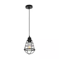 GLOBOSTAR® ALDO  Vintage Κρεμαστό Φωτιστικό Οροφής με Ντουί 1 x E27 AC 220-240V IP20 - Μαύρο - Μ15 x Π15 x Υ24cm