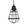 GLOBOSTAR® ALDO  Vintage Κρεμαστό Φωτιστικό Οροφής με Ντουί 1 x E27 AC 220-240V IP20 - Μαύρο - Μ15 x Π15 x Υ24cm