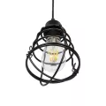 GLOBOSTAR® ALDO  Vintage Κρεμαστό Φωτιστικό Οροφής με Ντουί 1 x E27 AC 220-240V IP20 - Μαύρο - Μ15 x Π15 x Υ24cm