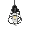GLOBOSTAR® ALDO  Vintage Κρεμαστό Φωτιστικό Οροφής με Ντουί 1 x E27 AC 220-240V IP20 - Μαύρο - Μ15 x Π15 x Υ24cm
