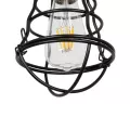 GLOBOSTAR® ALDO  Vintage Κρεμαστό Φωτιστικό Οροφής με Ντουί 1 x E27 AC 220-240V IP20 - Μαύρο - Μ15 x Π15 x Υ24cm