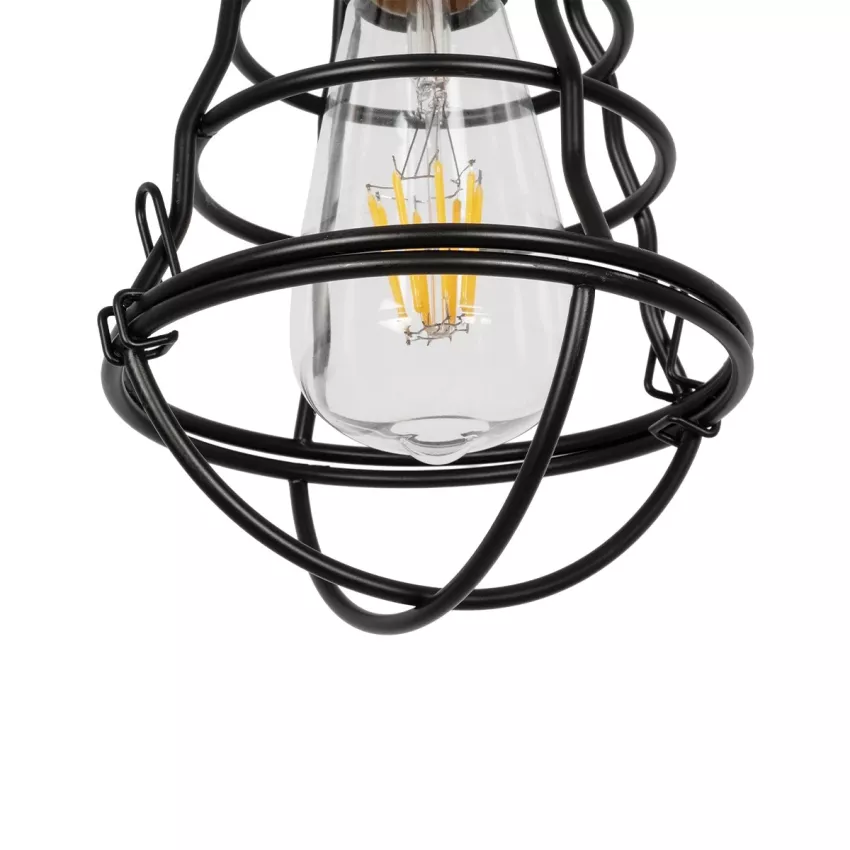 GLOBOSTAR® ALDO  Vintage Κρεμαστό Φωτιστικό Οροφής με Ντουί 1 x E27 AC 220-240V IP20 - Μαύρο - Μ15 x Π15 x Υ24cm