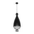 GLOBOSTAR® CARNEL  Vintage Κρεμαστό Φωτιστικό Οροφής με Ντουί 1 x E27 AC 220-240V IP20 - Μαύρο - Μ26 x Π26 x Υ70cm