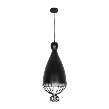 GLOBOSTAR® CARNEL  Vintage Κρεμαστό Φωτιστικό Οροφής με Ντουί 1 x E27 AC 220-240V IP20 - Μαύρο - Μ26 x Π26 x Υ70cm