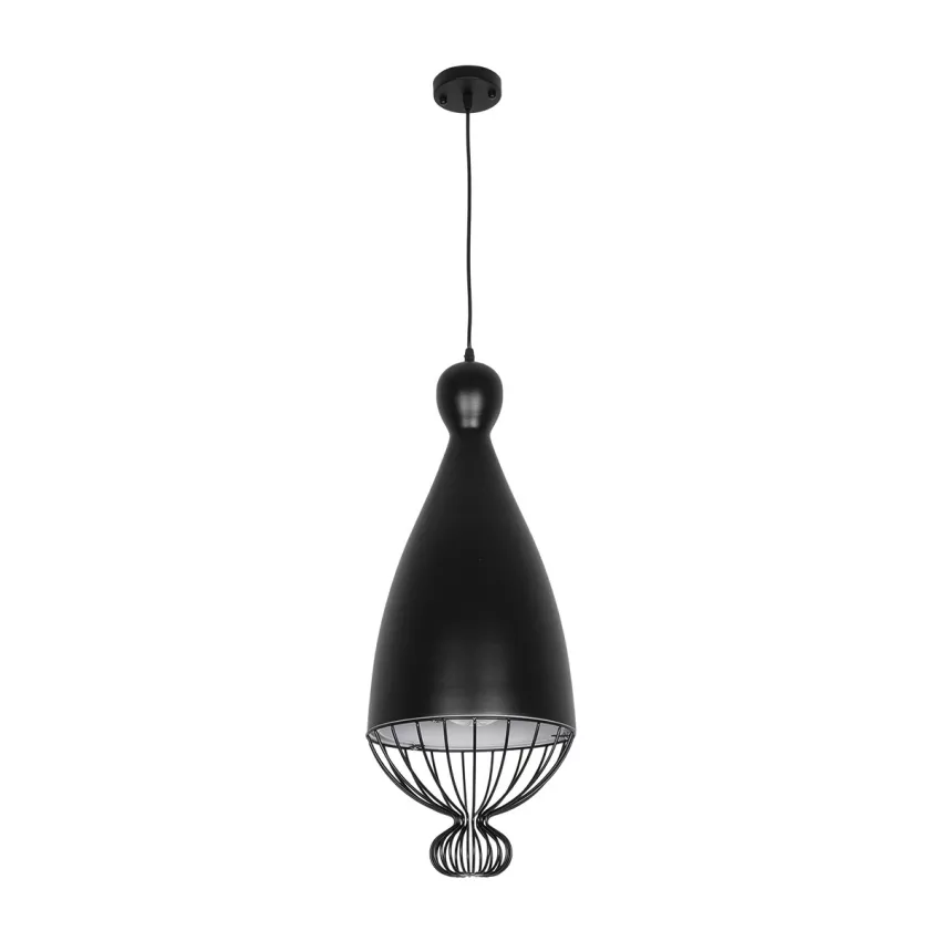 GLOBOSTAR® CARNEL  Vintage Κρεμαστό Φωτιστικό Οροφής με Ντουί 1 x E27 AC 220-240V IP20 - Μαύρο - Μ26 x Π26 x Υ70cm