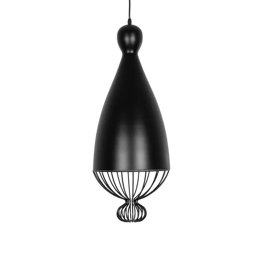 GLOBOSTAR® CARNEL  Vintage Κρεμαστό Φωτιστικό Οροφής με Ντουί 1 x E27 AC 220-240V IP20 - Μαύρο - Μ26 x Π26 x Υ70cm