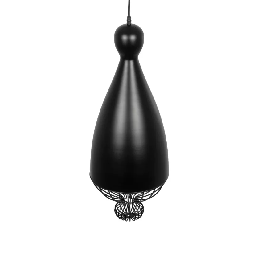 GLOBOSTAR® CARNEL  Vintage Κρεμαστό Φωτιστικό Οροφής με Ντουί 1 x E27 AC 220-240V IP20 - Μαύρο - Μ26 x Π26 x Υ70cm