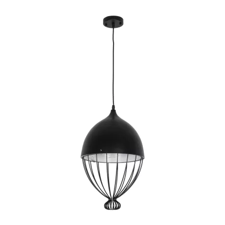 GLOBOSTAR® CANARIO  Vintage Κρεμαστό Φωτιστικό Οροφής με Ντουί 1 x E27 AC 220-240V IP20 - Μαύρο - Μ28 x Π28 x Υ47cm