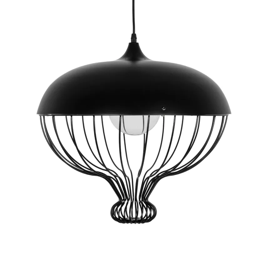 GLOBOSTAR® SOBRINO  Vintage Κρεμαστό Φωτιστικό Οροφής με Ντουί 1 x E27 AC 220-240V IP20 - Μαύρο - Μ45 x Π45 x Υ45cm