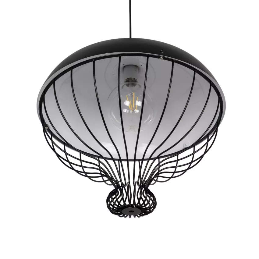 GLOBOSTAR® SOBRINO  Vintage Κρεμαστό Φωτιστικό Οροφής με Ντουί 1 x E27 AC 220-240V IP20 - Μαύρο - Μ45 x Π45 x Υ45cm