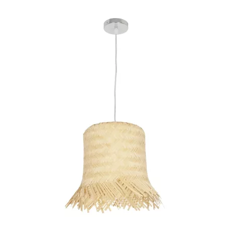 GLOBOSTAR® HAWAII  Boho Κρεμαστό Φωτιστικό Οροφής με Ντουί 1 x E27 AC 220-240V IP20 - Μπεζ - Μ30 x Π30 x Υ30cm