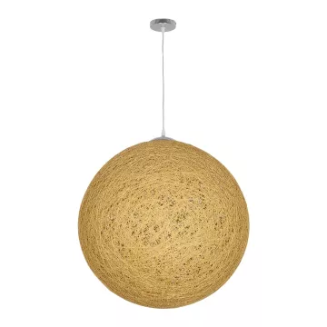 GLOBOSTAR® OCEANA  Boho Κρεμαστό Φωτιστικό Οροφής με Ντουί 1 x E27 AC 220-240V IP20 - Μπεζ & Χρυσό - Μ60 x Π60 x Υ60cm