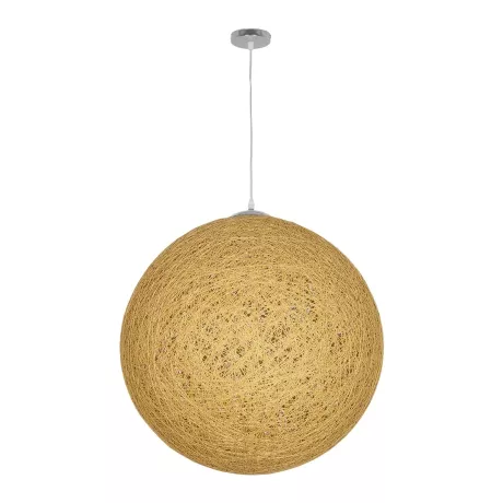 GLOBOSTAR® OCEANA  Boho Κρεμαστό Φωτιστικό Οροφής με Ντουί 1 x E27 AC 220-240V IP20 - Μπεζ & Χρυσό - Μ60 x Π60 x Υ60cm