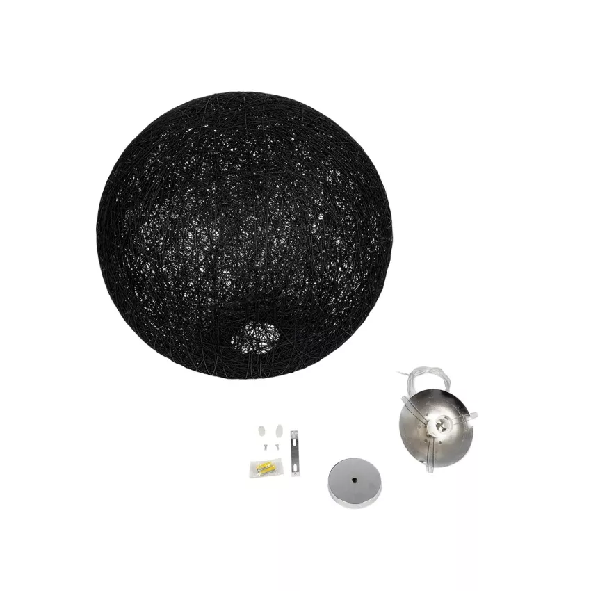 GLOBOSTAR® OCEANA  Boho Κρεμαστό Φωτιστικό Οροφής με Ντουί 1 x E27 AC 220-240V IP20 - Μαύρο - Μ60 x Π60 x Υ60cm