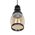 GLOBOSTAR® OLIVER  Vintage Κρεμαστό Φωτιστικό Οροφής με Ντουί 1 x E27 AC 220-240V IP20 - Μελί & Μαύρο - Μ14 x Π14 x Υ30cm