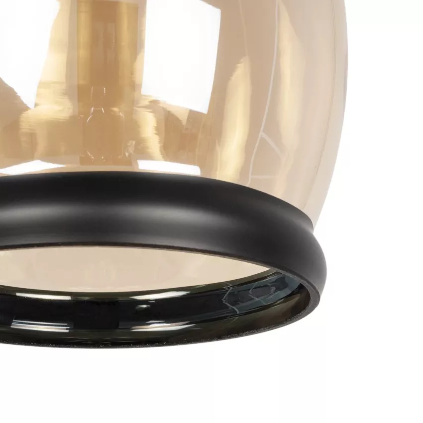 GLOBOSTAR® OLIVER  Vintage Κρεμαστό Φωτιστικό Οροφής με Ντουί 1 x E27 AC 220-240V IP20 - Μελί & Μαύρο - Μ14 x Π14 x Υ30cm