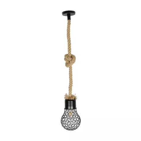 GLOBOSTAR® URBAN  Vintage Κρεμαστό Φωτιστικό Οροφής με Ντουί 1 x E27 AC 220-240V IP20 - Μαύρο & Μπεζ - Μ15 x Π15 x Υ80cm