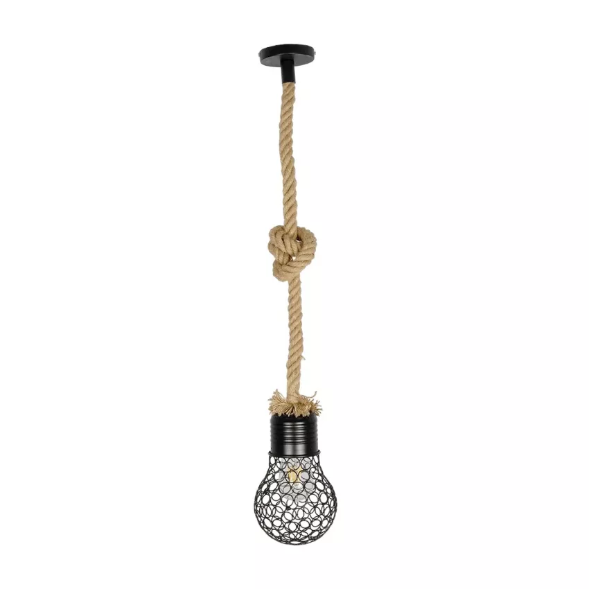 GLOBOSTAR® URBAN  Vintage Κρεμαστό Φωτιστικό Οροφής με Ντουί 1 x E27 AC 220-240V IP20 - Μαύρο & Μπεζ - Μ15 x Π15 x Υ80cm