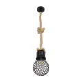 GLOBOSTAR® URBAN  Vintage Κρεμαστό Φωτιστικό Οροφής με Ντουί 1 x E27 AC 220-240V IP20 - Μαύρο & Μπεζ - Μ15 x Π15 x Υ80cm