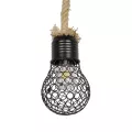 GLOBOSTAR® URBAN  Vintage Κρεμαστό Φωτιστικό Οροφής με Ντουί 1 x E27 AC 220-240V IP20 - Μαύρο & Μπεζ - Μ15 x Π15 x Υ80cm