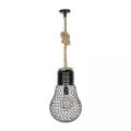 GLOBOSTAR® URBAN  Vintage Κρεμαστό Φωτιστικό Οροφής με Ντουί 1 x E27 AC 220-240V IP20 - Μαύρο & Μπεζ - Μ28 x Π28 x Υ80cm